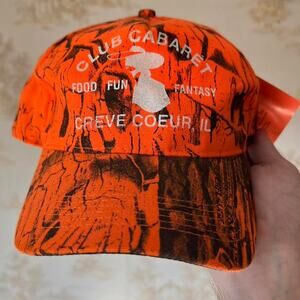 NWT Vintage 00s Club Cabaret Strip Club Snapback Hat | Trebark Orange Camo